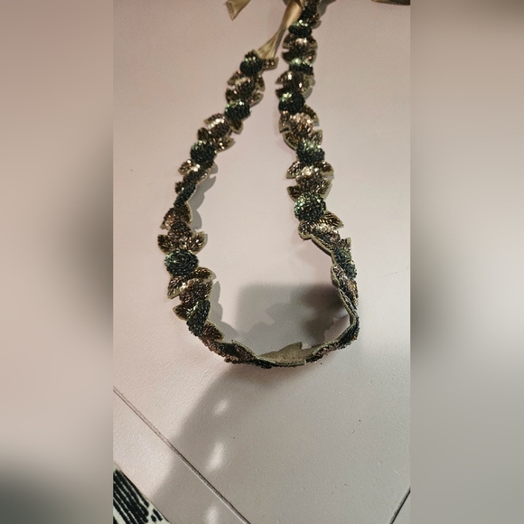 Sequin Floral Design Belt With Satin Ash Tie Adjustable. - Picture 3 of 9